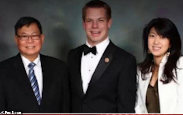 Swalwell is pictured with Fang at one of their numerous social engagements