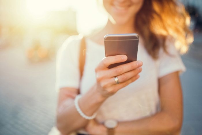 woman using phone