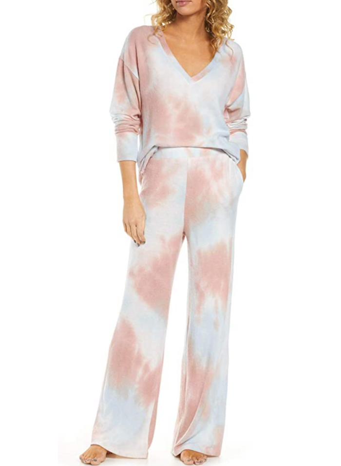 Dokotoo Women's Tie Dye Print Pajamas Set