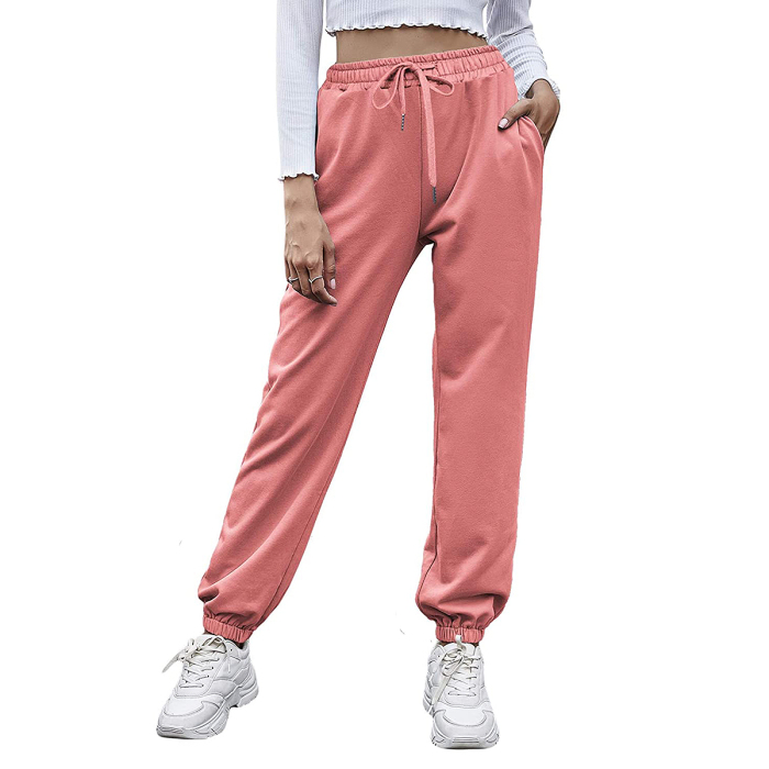 Odosalii High-Waisted Drawstring Jogger Sweatpants