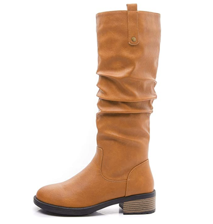Savaii Women's Low Heel Round Toe Knee High Boots