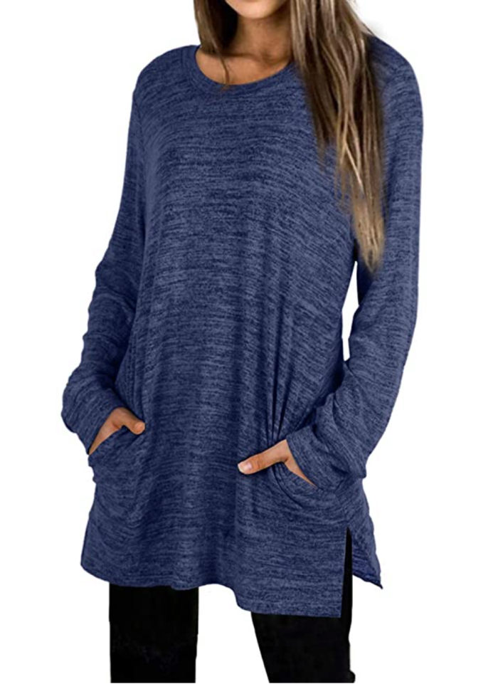 XIEERDUO Women's Casual Long Sleeve Oversized Tunic Top