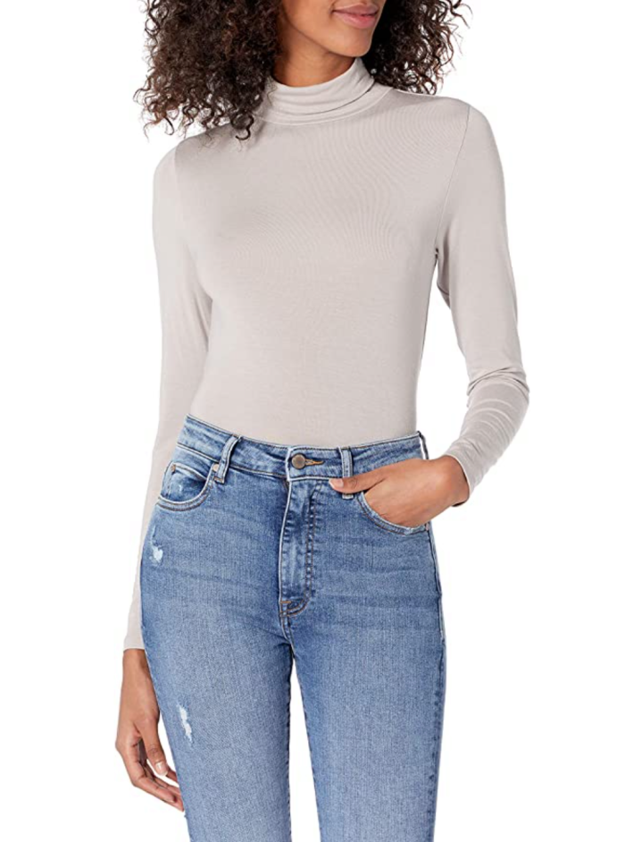 The Drop Women's Phoebe Long Sleeve Turtleneck Second Skin T-shirt
