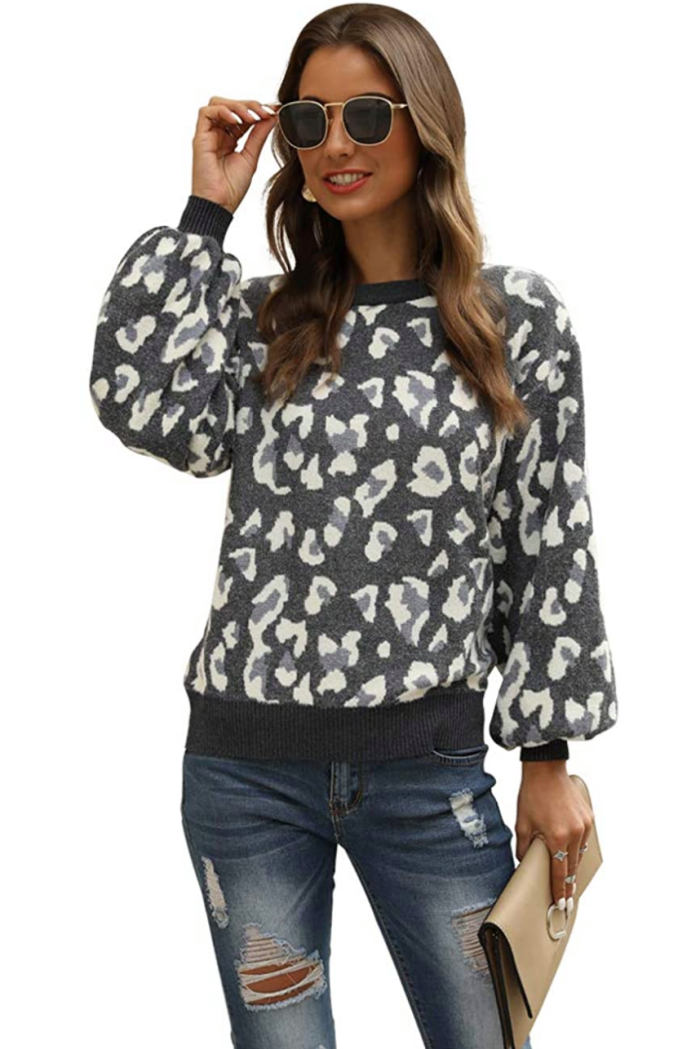 Hirate Women's Knit Puff Long Sleeve Sweater
