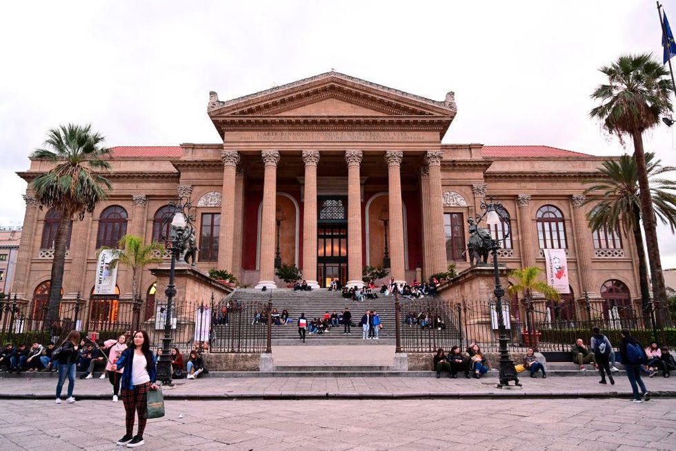A picture taken on November 19, 2019 shows the Teatro Massimo Vittorio Emanuele opera house in Palermo. - The Teatro Massimo, renowned for its perfect acoustics, is the biggest opera house in Italy, and one of the largest in Europe, the third after the Palais Garnier in Paris and the Vienna State Opera.