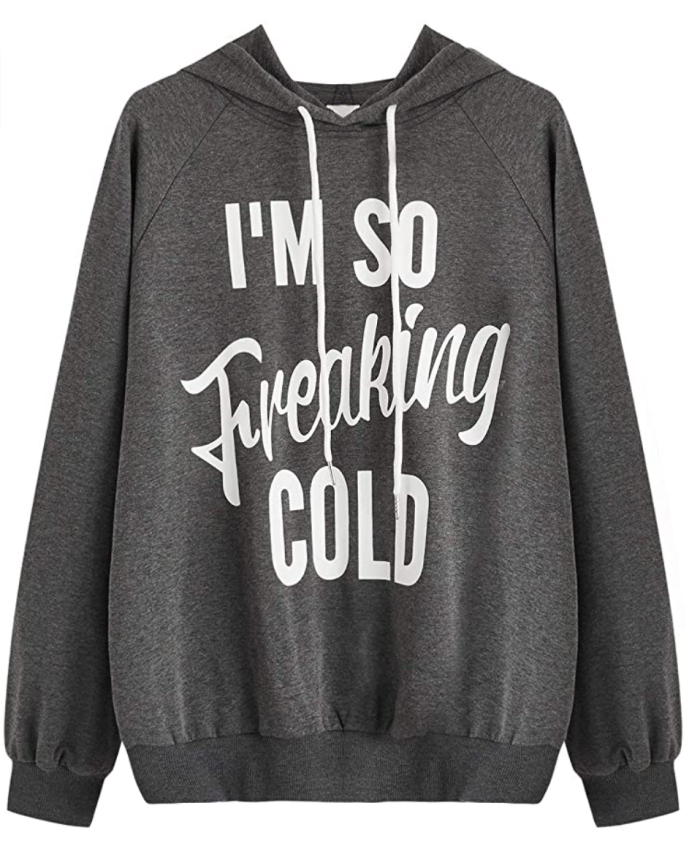 SweatyRocks Women's Hoodie Letter Print Long Sleeve Hooded Sweatshirt