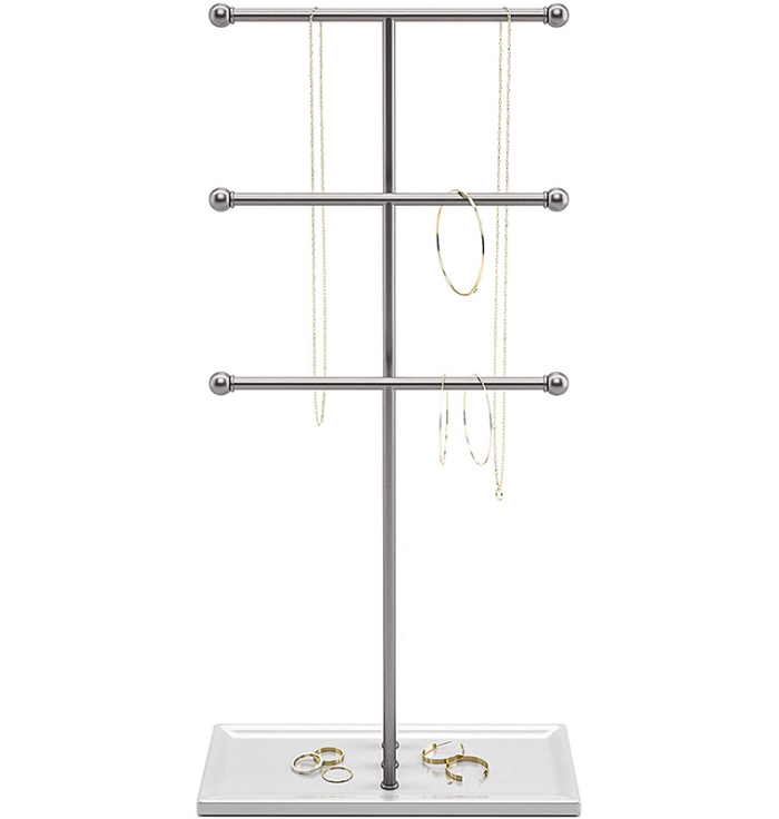 Umbra Trigem Hanging Organizer – 3 Tier Table Top Necklace Holder