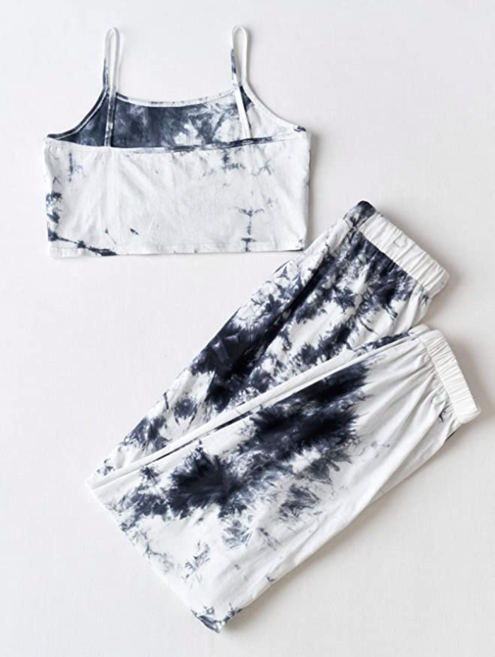SweatyRocks Women's Casual 2 Piece Cami Top and Sweatpants Tracksuits Set