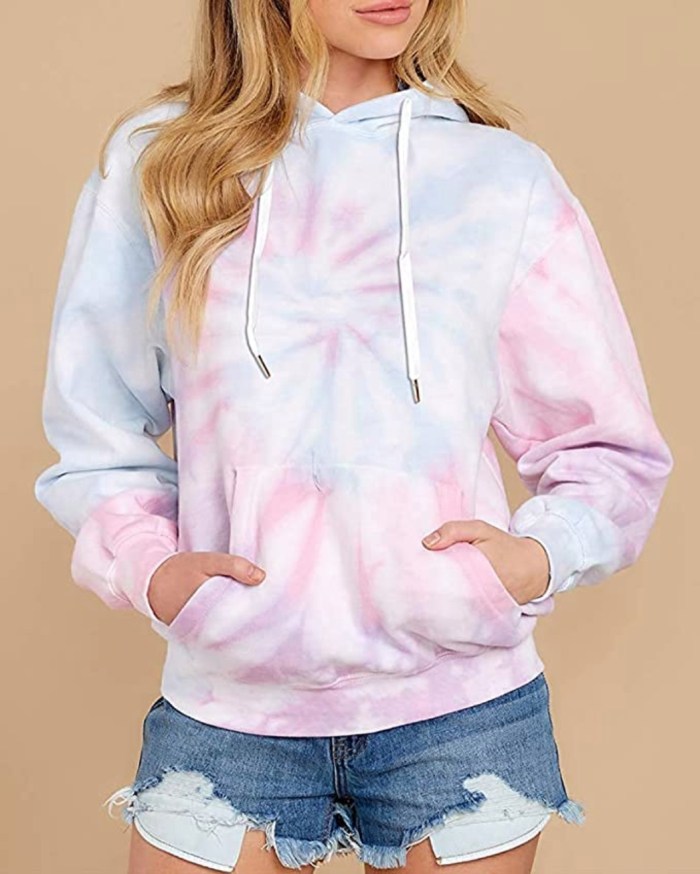 EFAN Women's Hoodies Tops Tie Dye Printed Sweatshirt