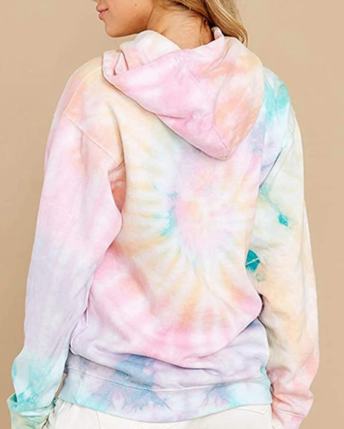 EFAN Women's Hoodies Tops Tie Dye Printed Sweatshirt