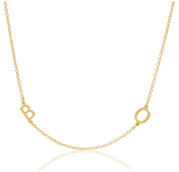 Deidreamers Sterling Silver Personalized Mini Letter Initials Necklace