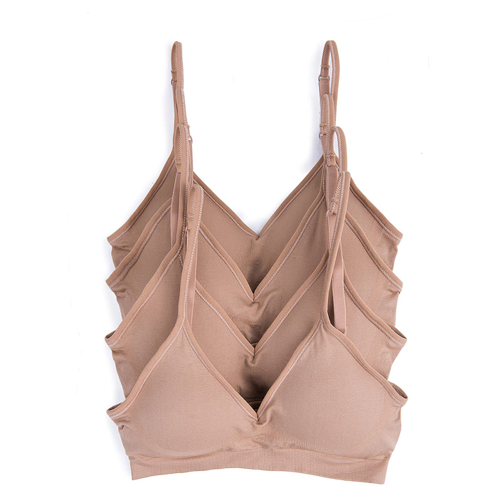 Caramel Cantina 4-Pack V-Neck Padded Bralette