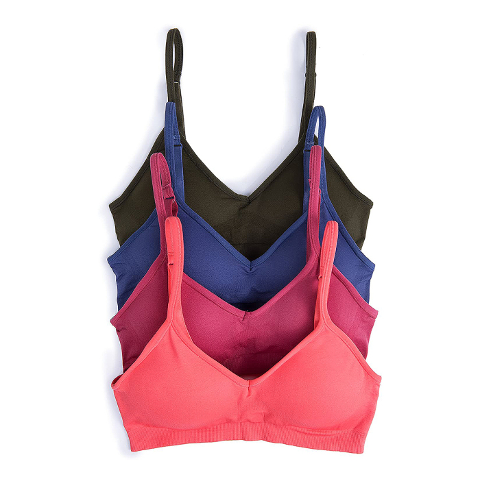 Caramel Cantina 4-Pack V-Neck Padded Bralette