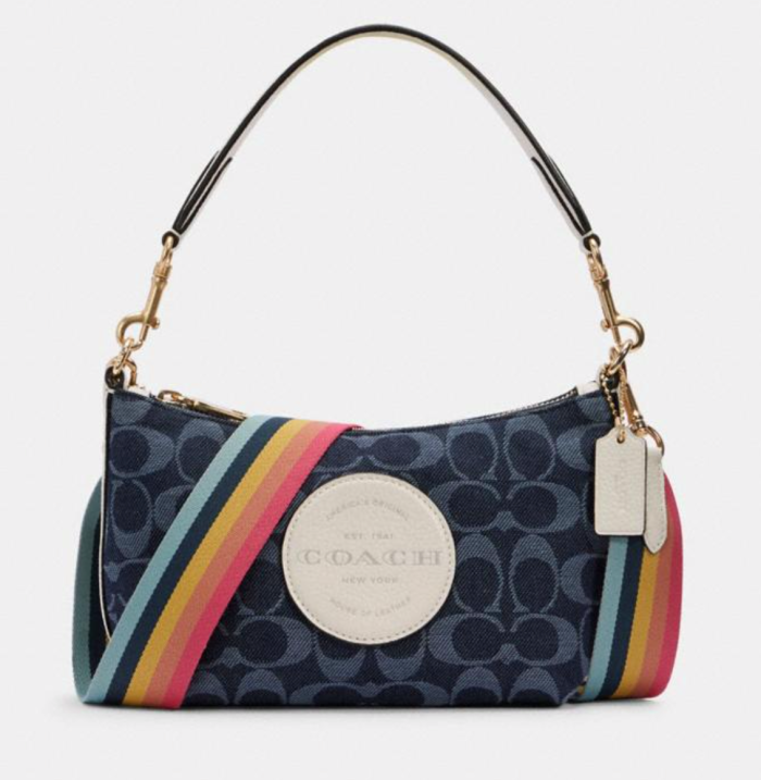 Dempsey Shoulder Bag In Signature Jacquard With Patch