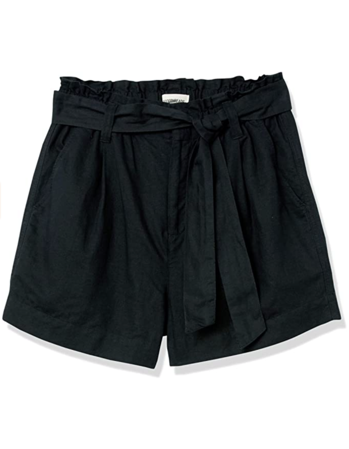 Goodthreads Women's Washed Linen Blend Paper Bag Waist Shorts