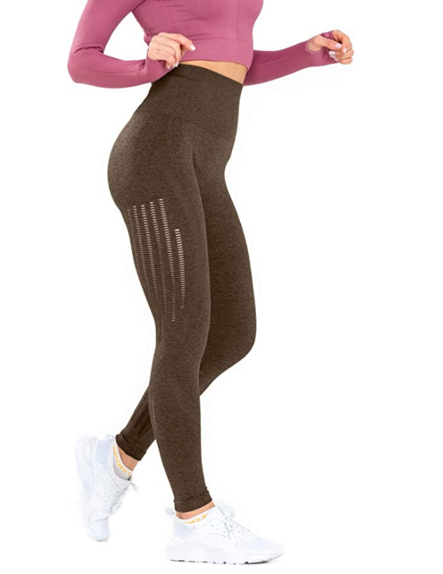 Redqenting Women’s High Waist Seamless Leggings (Blackish Green)