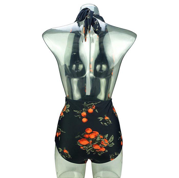 COCOSHIP Retro One-Piece Backless Swimsuit