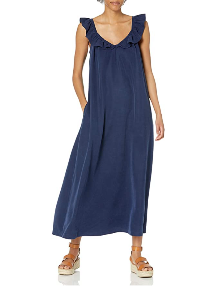 The Drop Women's @graceatwood Ruffle V-Neck Maxi Dress