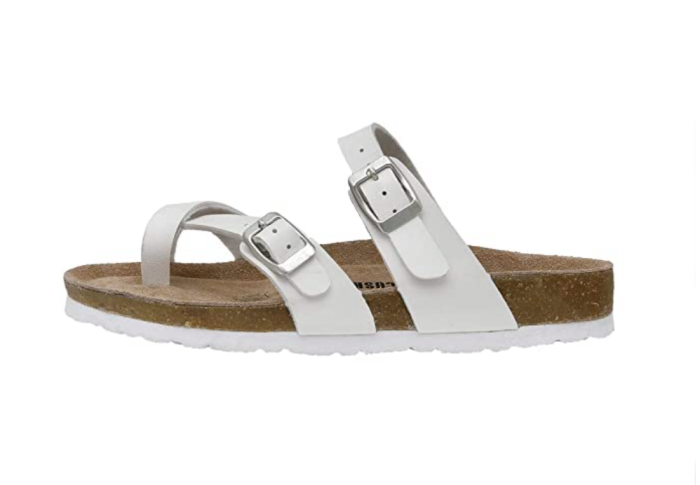 CUSHIONAIRE Women's Luna Cork Footbed Sandal with +Comfort