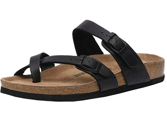 CUSHIONAIRE Women's Luna Cork Footbed Sandal with +Comfort