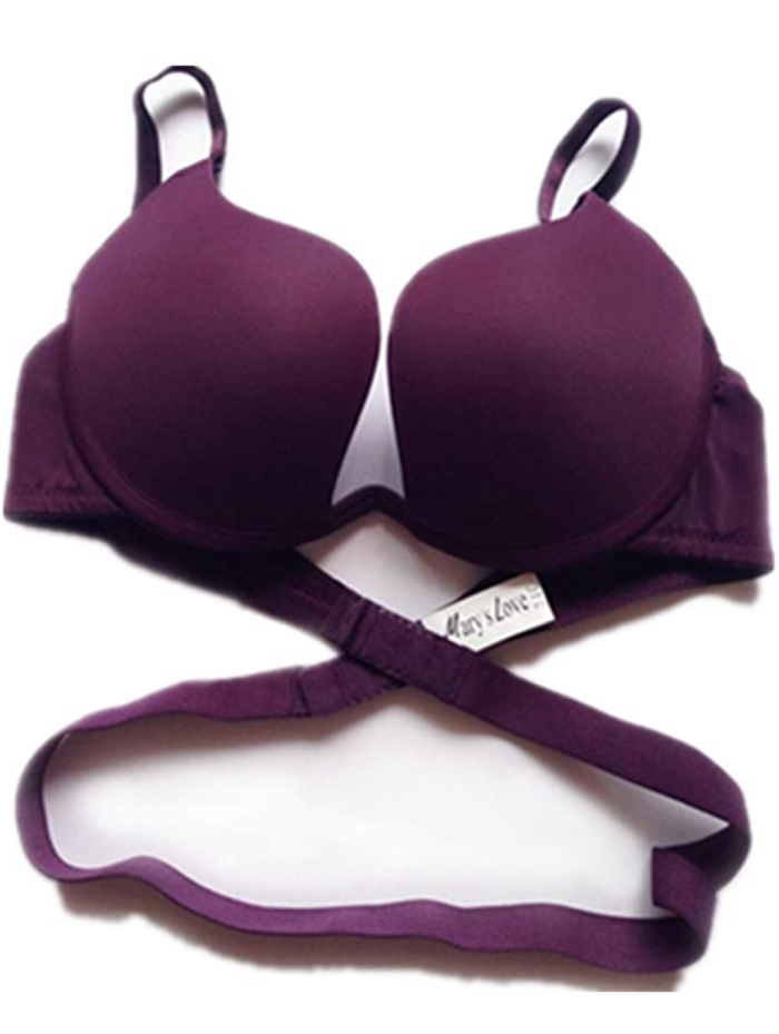 ZUKULIFE Women's Essentials Deep U Multi-Way Convertible Push Up Plunge Bra