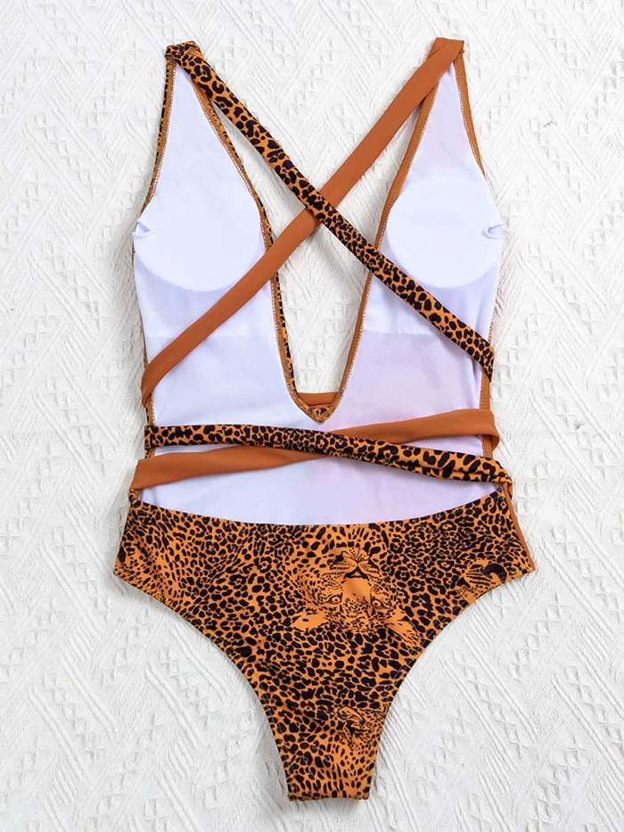 SOLY HUX Sexy Criss Cross One-Piece Swimsuit