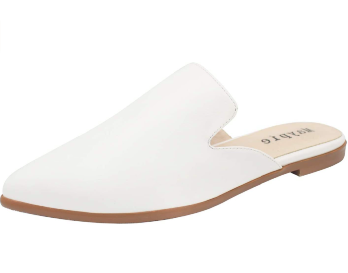 MAYPIE Women's Flat Mules Closed Pointed Toe Slip On Loafer Shoes