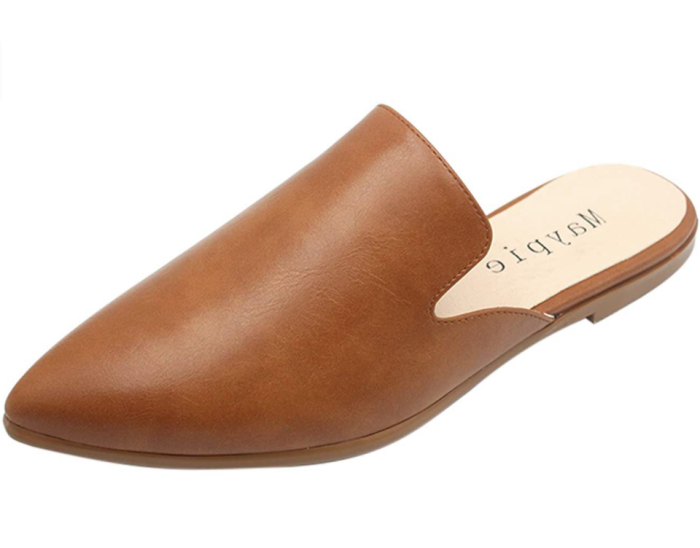 MAYPIE Women's Flat Mules Closed Pointed Toe Slip On Loafer Shoes
