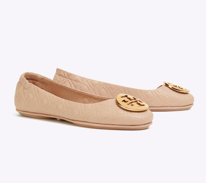 Minnie Travel Ballet Flat, Quilted Leather