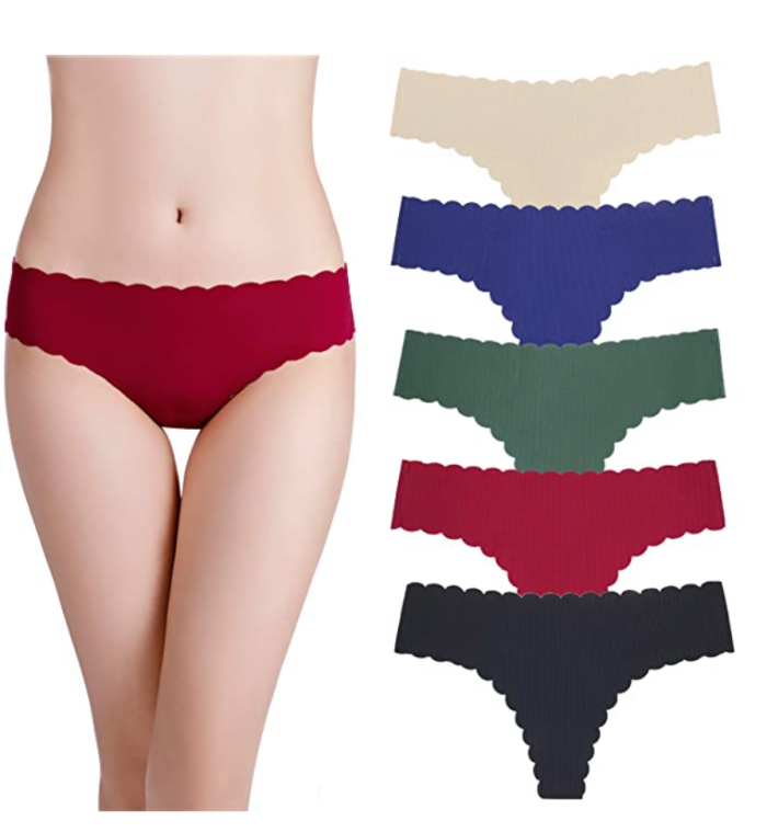 Wetopkim Women's Seamless Cotton Breathable Stretch Thongs