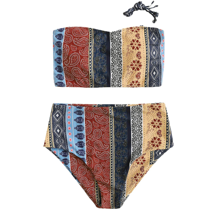 Floerns Boho Two-Piece High Waist Bathing Suit