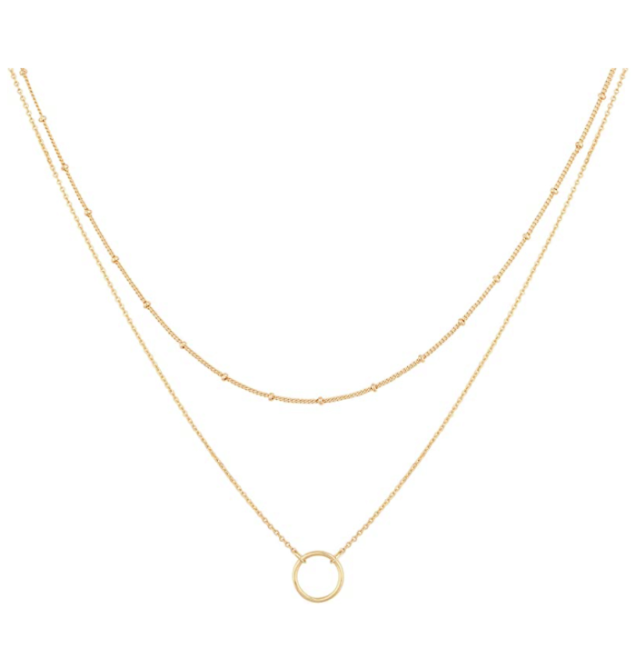 MEVECCO Layered Heart Necklace Pendant
