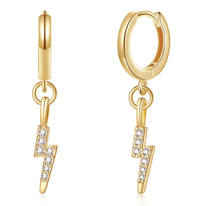 SANNYRA Small Dangle Hoop Earrings 14K Gold