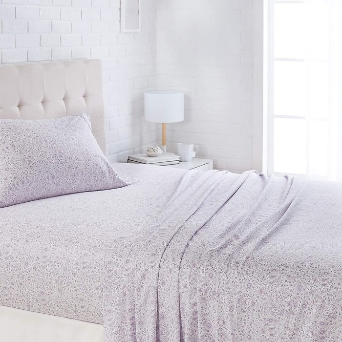 Amazon Basics Microfiber Sheet Set, Twin, Lavender Paisley