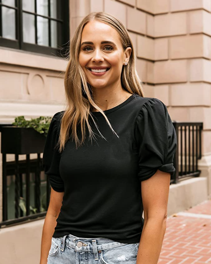The Drop Women's Black Puff-Sleeve Top by @fashion_jackson