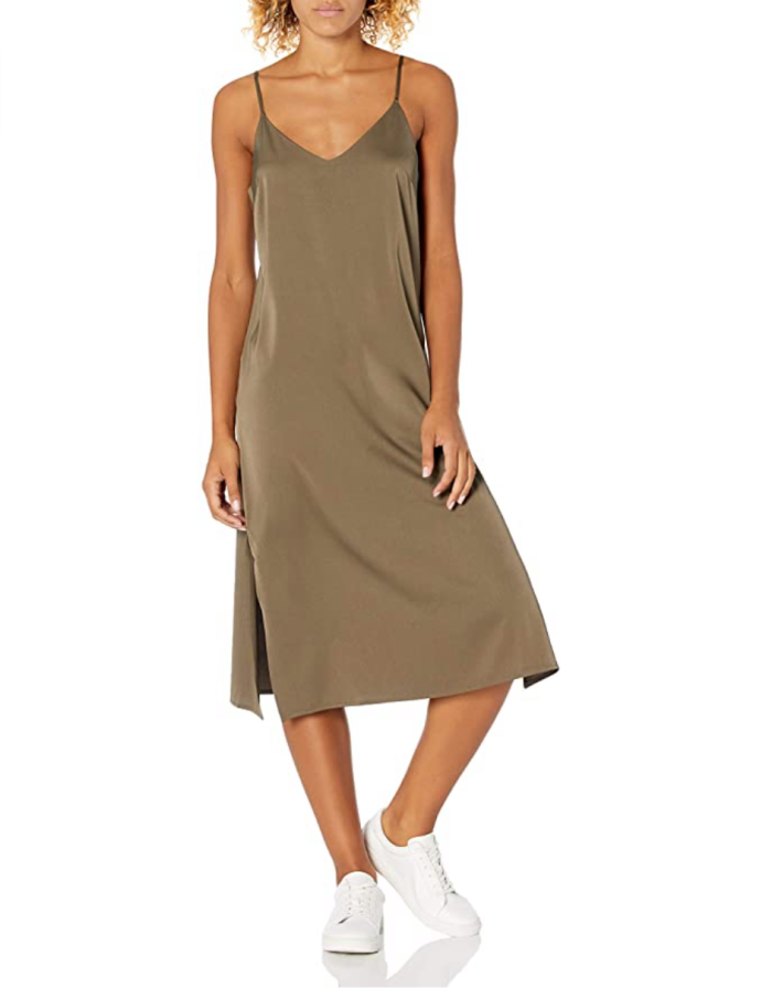The Drop Women's Ana Silky V-Neck Midi Slip Dress