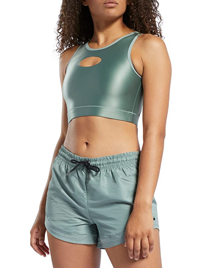 Core 10 by Reebok Women's Shiny Cut-Out Crop Top