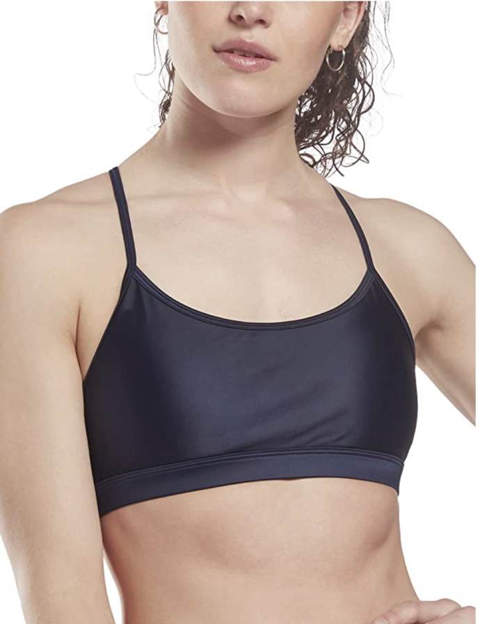 Core 10 by Reebok Women's Strappy Shiny Light Support Sports Bra