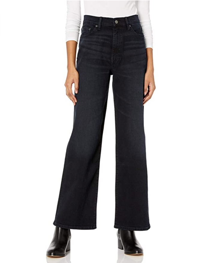 The Drop Women's Lizzy High-Rise Wide Leg Marine Fit Jean