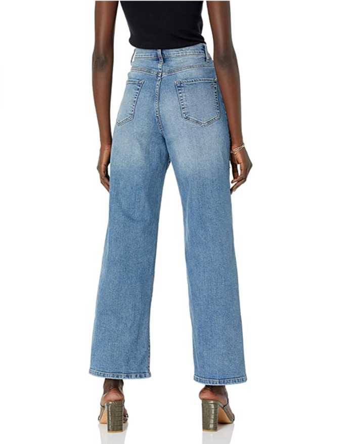The Drop Women's Lizzy High-Rise Wide Leg Marine Fit Jean