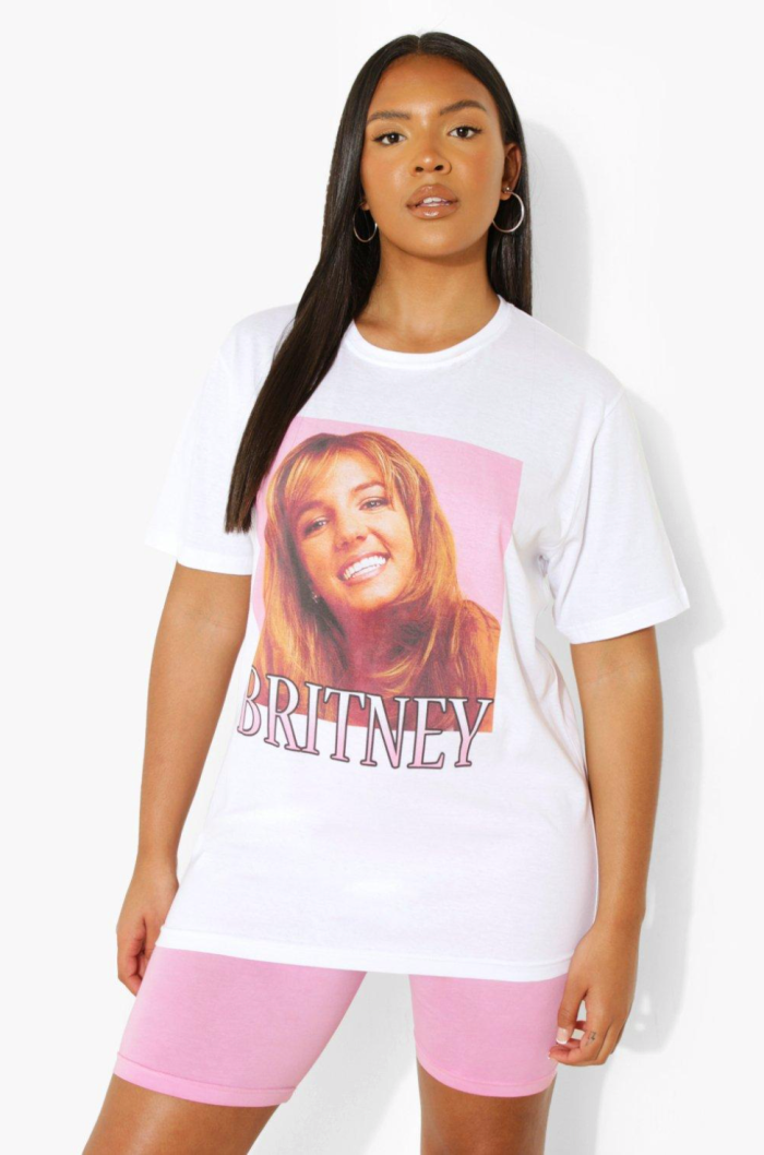 Plus Brit Spears License Oversized T-shirt