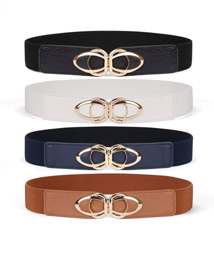 WERFORU Women's Retro Skinny Belt Set of 4