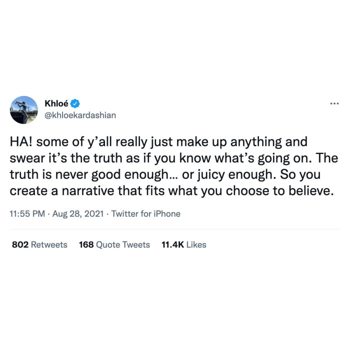 Khloe Kardashian Claps Back at 'People Creating Fake S--t' About Her After Tristan Thompson Reunion