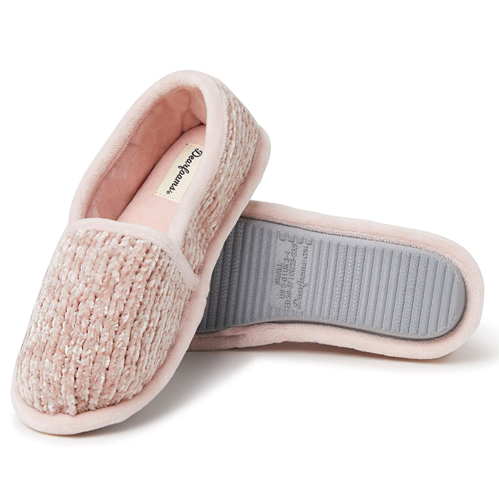 dearfoams-chenille-slippers-pink
