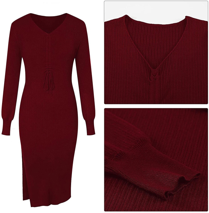 pink-queen-ruched-front-dress-red