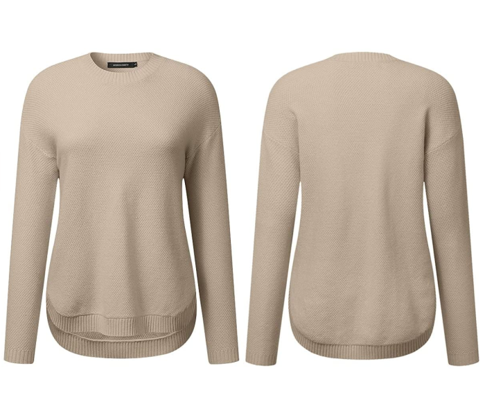 MEROKEETY Women's Long Sleeve Oversized Crew Neck Sweater