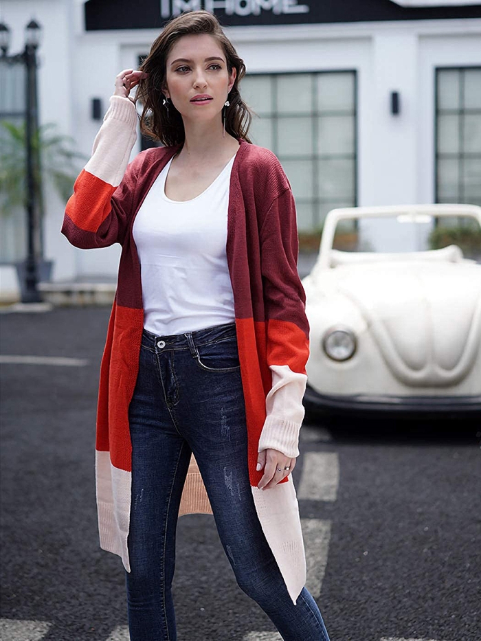 anna-kaci-color-block-cardigan-red