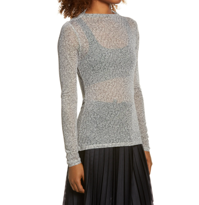 Zella Women's Sheer Luck Long Sleeve Mesh T-Shirt