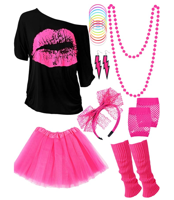 Blulu 80s Costume Accessories Set