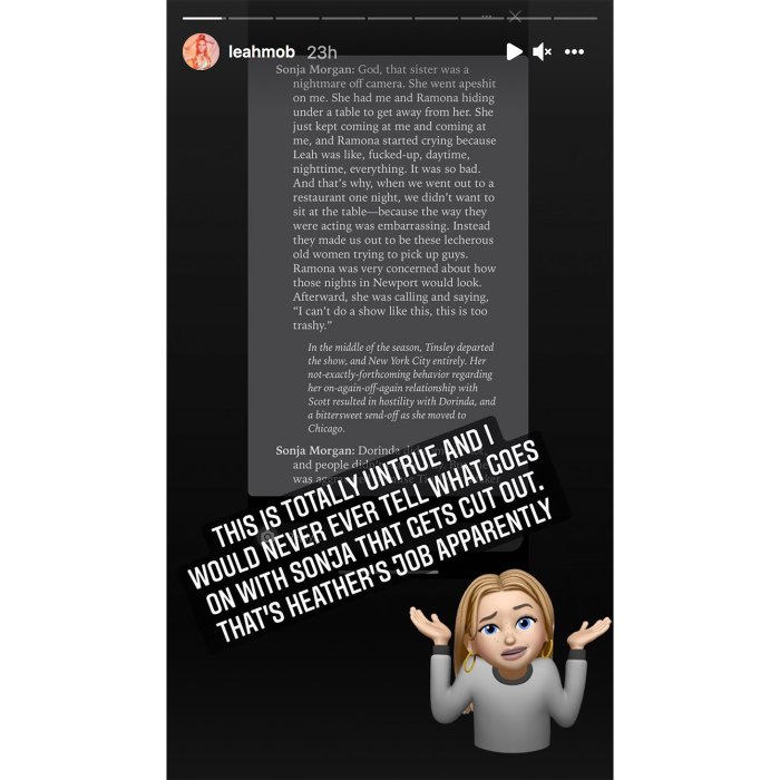 Leah McSweeney Accuses Sonja Morgan of ‘Talking Mad S--t’ in New Book